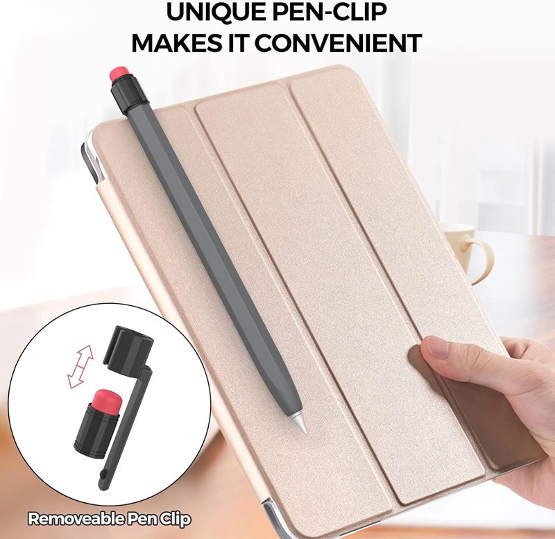 TRONWIN Apple Pencil 1st Generation Case, Silicone Pencil Sleeve Cover Perfect Grip Skin Classic Design with Sturdy Clip Compatible with Apple Pencil 1st gen for ipad (Deep Gray) - Image 5